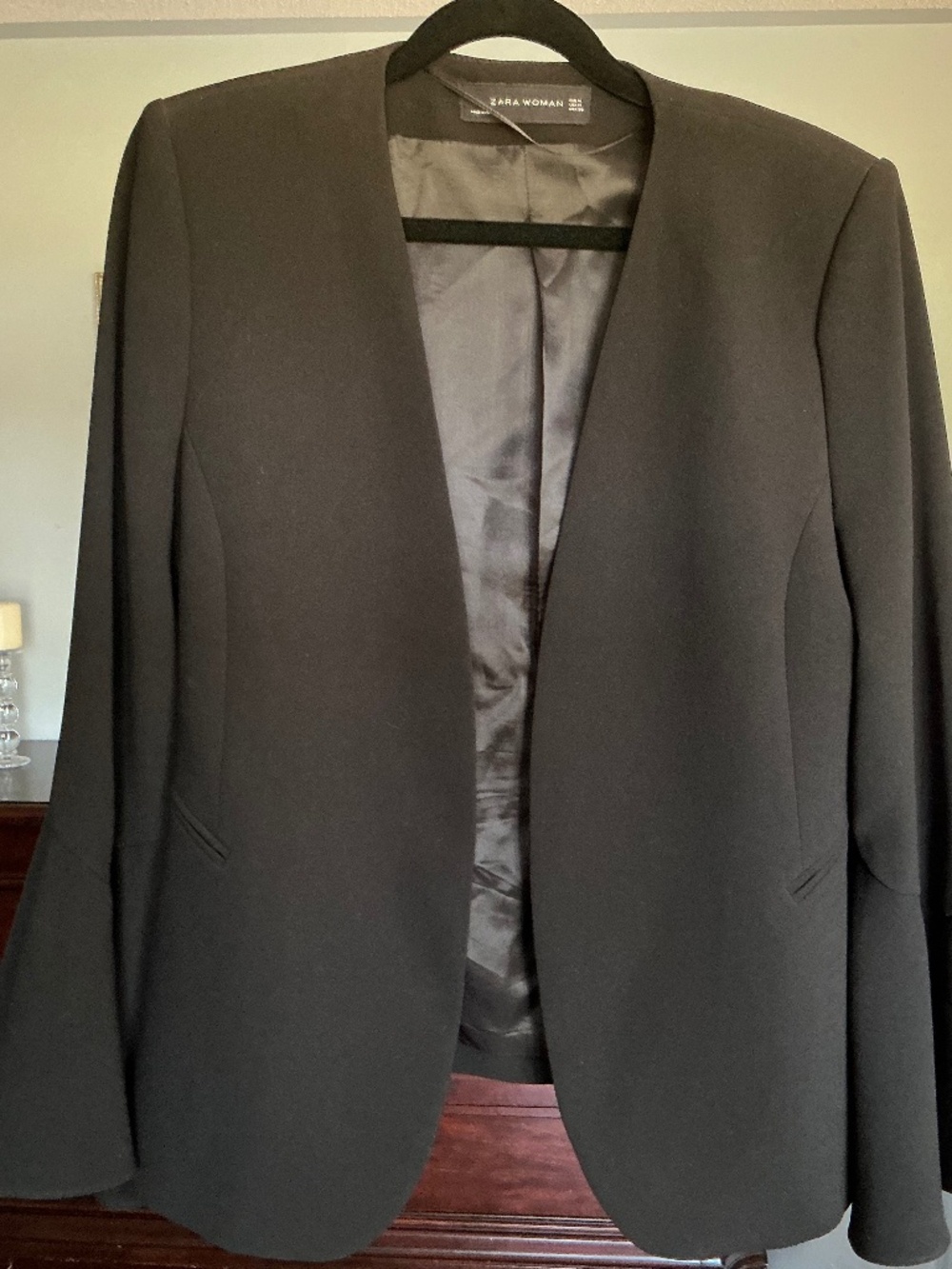 Zara Black Blazer with bell sleeves- Medium